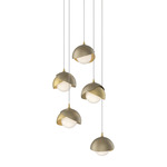Brooklyn Multi Light Pendant - Soft Gold Outer Shade / Modern Brass Inner Shade