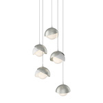 Brooklyn Multi Light Pendant - Sterling Outer Shade / White Inner Shade