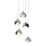Brooklyn Multi Light Pendant - Sterling Outer Shade / Black Inner Shade