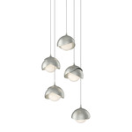 Brooklyn Multi Light Pendant - Sterling Outer Shade / Sterling Inner Shade