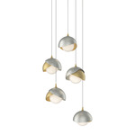 Brooklyn Multi Light Pendant - Sterling Outer Shade / Modern Brass Inner Shade
