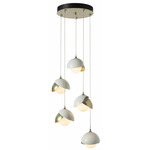Brooklyn Multi Light Pendant - Modern Brass / White