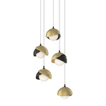Brooklyn Multi Light Pendant - Modern Brass Outer Shade / Black Inner Shade