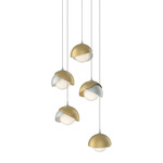 Brooklyn Multi Light Pendant - Modern Brass Outer Shade / Vintage Platinum Inner Shade