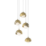 Brooklyn Multi Light Pendant - Modern Brass Outer Shade / Soft Gold Inner Shade