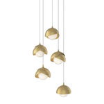 Brooklyn Multi Light Pendant - Modern Brass Outer Shade / Modern Brass Inner Shade