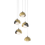 Brooklyn Multi Light Pendant - Modern Brass Outer Shade / Ink Inner Shade