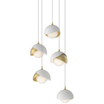 Brooklyn Multi Light Pendant - Modern Brass / White
