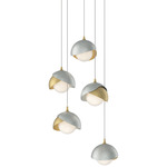 Brooklyn Multi Light Pendant - Modern Brass / Vintage Platinum