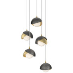 Brooklyn Multi Light Pendant - Modern Brass / Ink