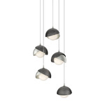 Brooklyn Multi Light Pendant - Ink Outer Shade / Sterling Inner Shade