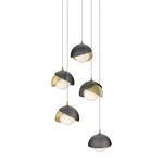 Brooklyn Multi Light Pendant - Ink Outer Shade / Modern Brass Inner Shade