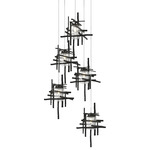 Tura Round Multi Light Pendant - Ink / Seeded Clear