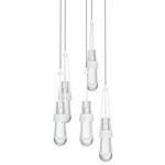 Link Round Multi Light Pendant - White / Clear