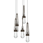 Link Round Multi Light Pendant - Bronze / Clear