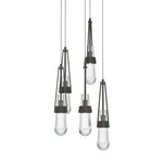 Link Round Multi Light Pendant - Dark Smoke / Clear