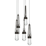 Link Round Multi Light Pendant - Oil Rubbed Bronze / Clear