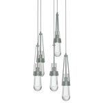 Link Round Multi Light Pendant - Vintage Platinum / Clear