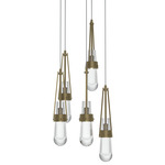 Link Round Multi Light Pendant - Soft Gold / Clear