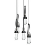 Link Round Multi Light Pendant - Ink / Clear