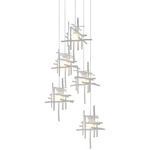 Tura Round Multi Light Pendant - White / Cast Glass