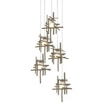Tura Round Multi Light Pendant - Soft Gold / Cast Glass