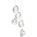 Riza Round Multi Light Pendant - White / Opal