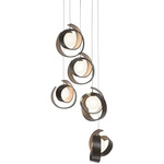 Riza Round Multi Light Pendant - Bronze / Opal
