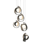 Riza Round Multi Light Pendant - Dark Smoke / Opal