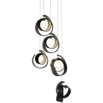 Riza Round Multi Light Pendant - Black / Opal