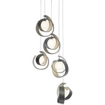 Riza Round Multi Light Pendant - Natural Iron / Opal