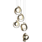Riza Round Multi Light Pendant - Soft Gold / Opal