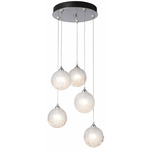 Fritz Round Multi Light Pendant - Sterling / Frosted