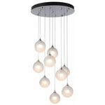 Fritz Round Multi Light Pendant - Sterling / Frosted
