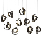 Riza Linear Multi Light Pendant - Oil Rubbed Bronze / Opal