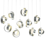 Riza Linear Multi Light Pendant - Vintage Platinum / Opal