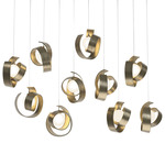 Riza Linear Multi Light Pendant - Soft Gold / Opal