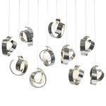 Riza Linear Multi Light Pendant - Sterling / Opal