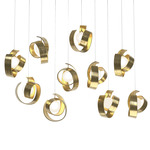 Riza Linear Multi Light Pendant - Modern Brass / Opal