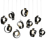 Riza Linear Multi Light Pendant - Ink / Opal