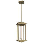 Athena Tall Pendant - Soft Gold / Clear
