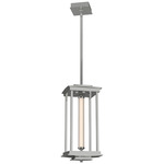 Athena Tall Pendant - Sterling / Clear