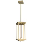 Athena Tall Pendant - Modern Brass / Clear