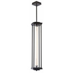 Athena Tall Pendant - Black / Clear