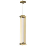 Athena Tall Pendant - Modern Brass / Clear