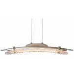 Glissade Linear Pendant - Soft Gold / Clear