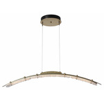 Glissade Linear Pendant - Modern Brass / Clear