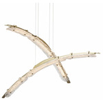 Glissade Double Pendant - Modern Brass / Clear