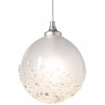 Fritz Globe Pendant - Sterling / Frosted