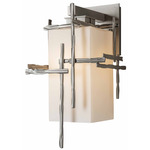 Tura Outdoor Wall Sconce - Coastal Burnished Steel / Opal